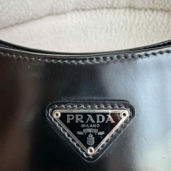 ❌SOLD❌ Prada Cleo Brushed Leather Shoulder Bag Black - Picture 15 of 16